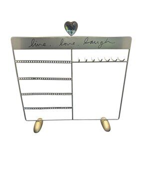 Live Love Laugh Metal Jewelry Organizer With Heart Topper & Gold Base